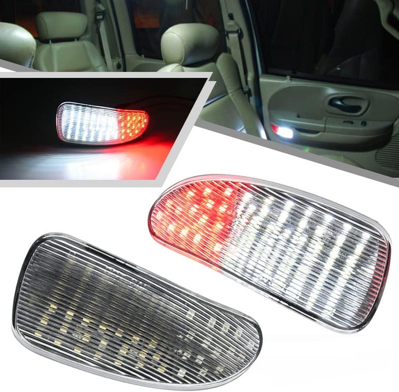 Mingrui test 2Pcs F150 LED Courtesy Door Lights for Ford F150 1997-2003, F150 SVT Lightning 1999-2002, F250 Light Duty 1997-1999 Red& White LED Side Door Panel Light Door Interior Light Step Lights Clear Lens - Image 1